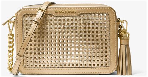 michael kors mercer perforated leather crossbody|Michael Kors leather crossbody handbags.